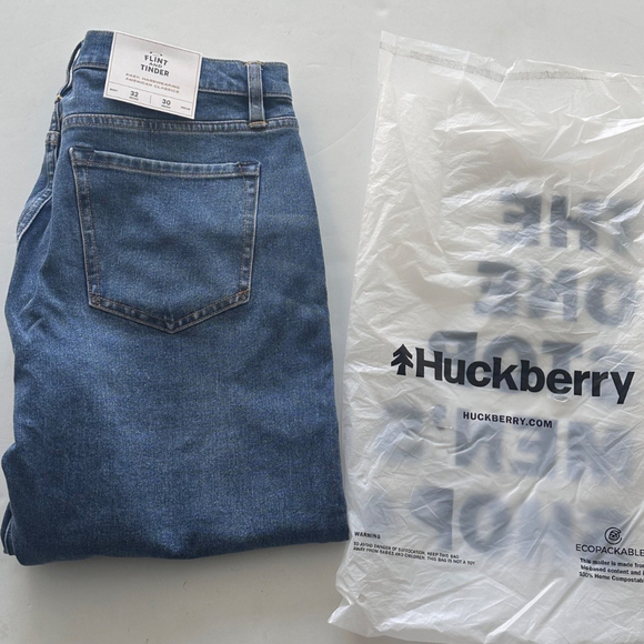 Flint Tinder Jeans Mens Straight Fit Blue Denim Huckberry Jeans Sz 32X30 NWT